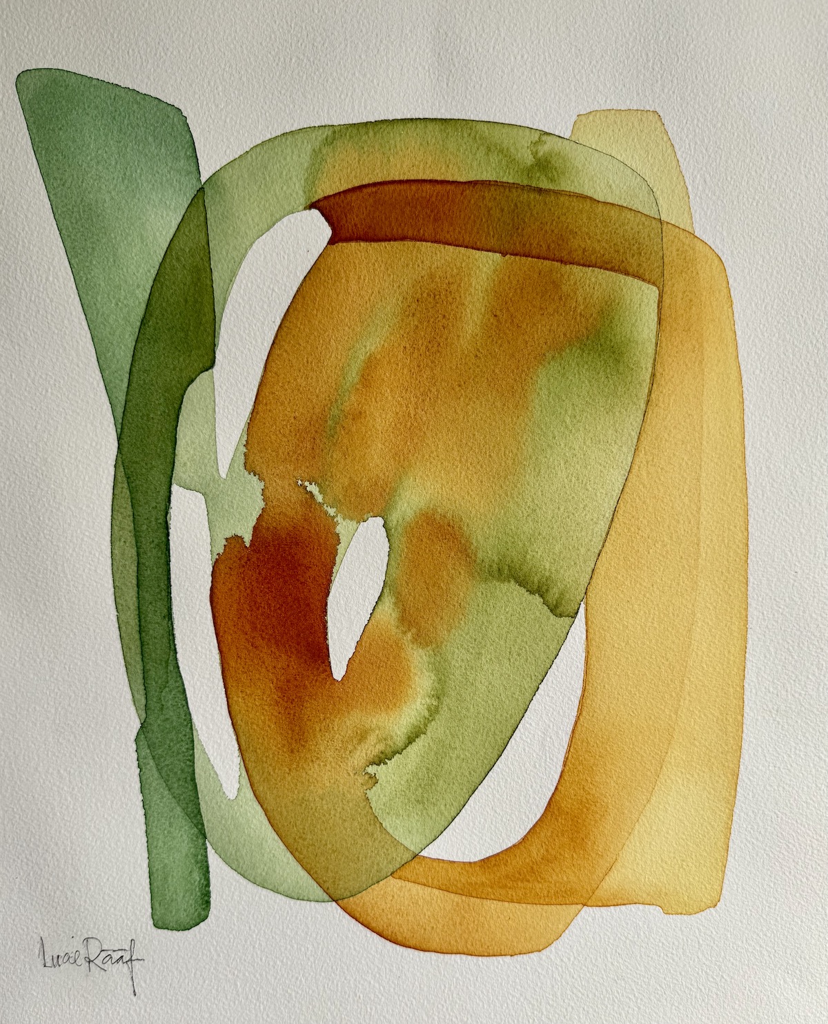 stilren abstrakt akvarell med organiskt motiv