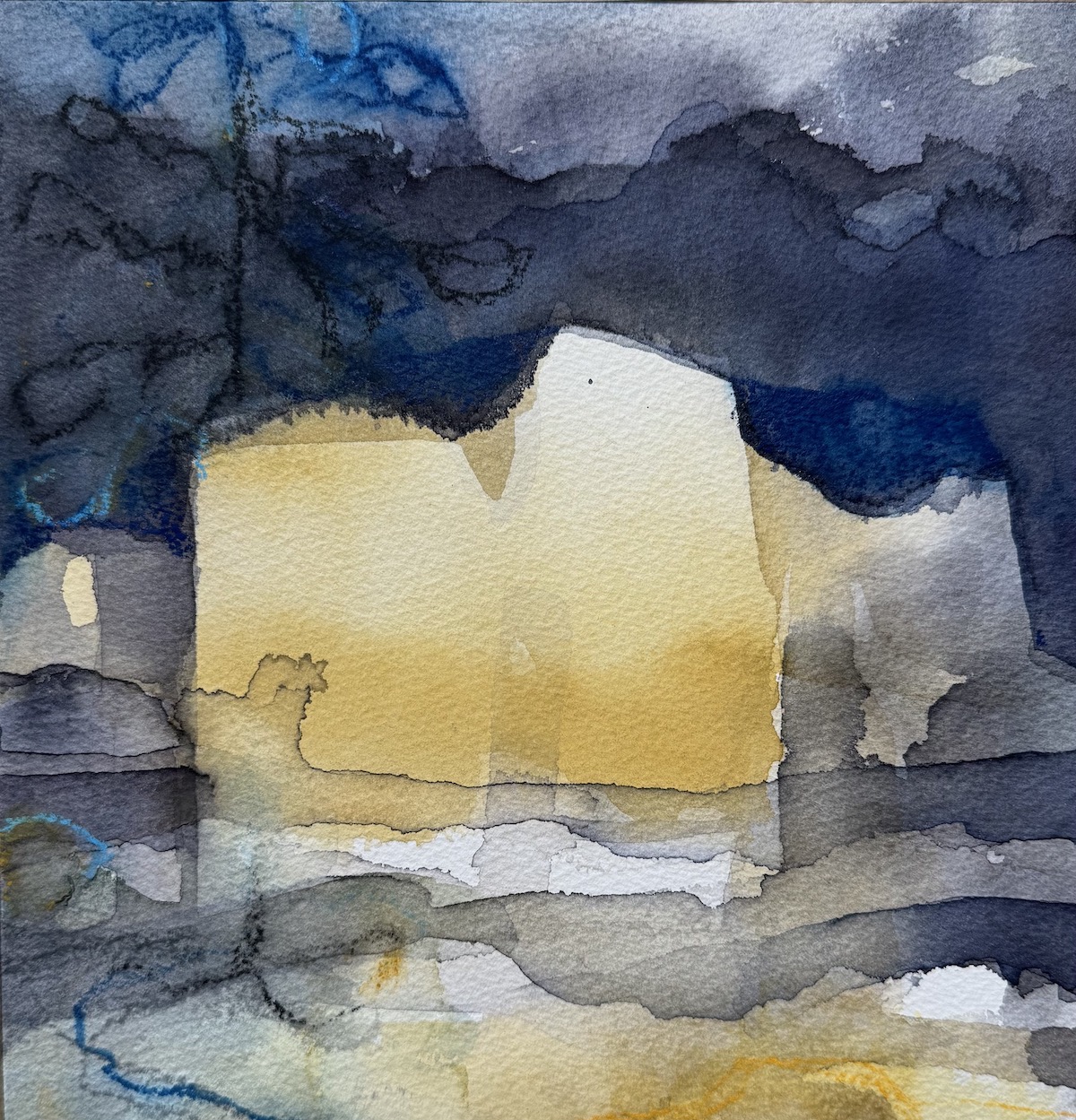 akvarell vinterbad av lucie Rääf